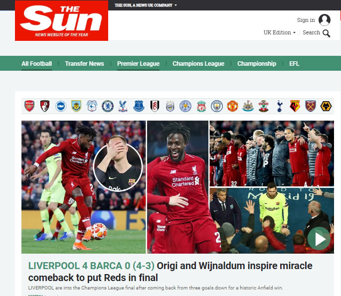 La prensa sobre el Liverpool-Barcelona