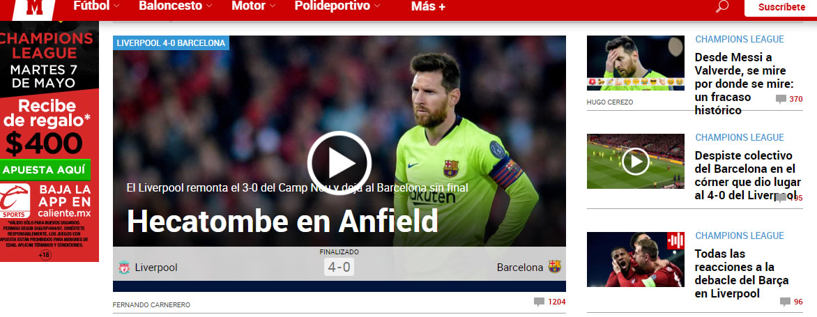 La prensa sobre el Liverpool-Barcelona