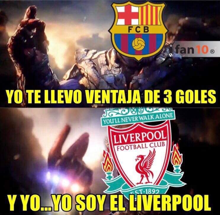 Memes Liverpool FC 4-0 FC Barcelona; remontada épica Champions League