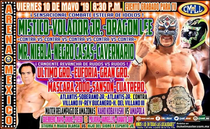 Carteleras de lucha libre del 9 al 14 de mayo de 2019