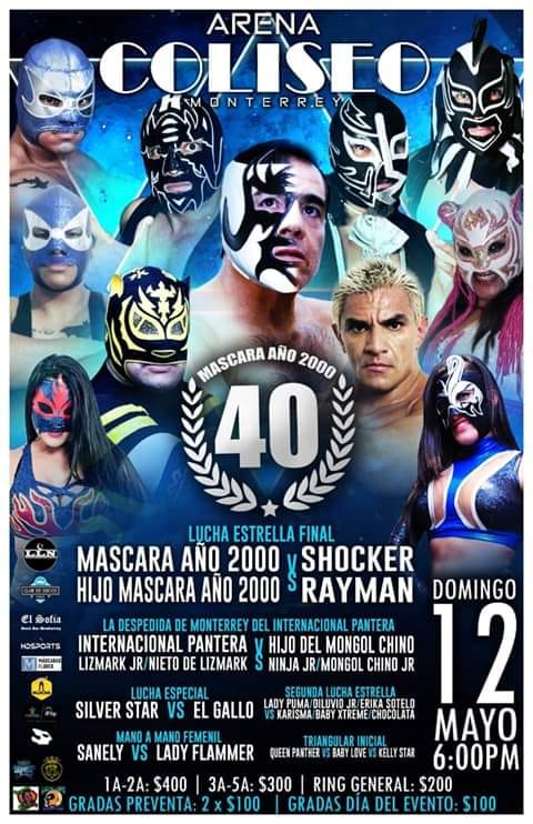 Carteleras de lucha libre del 9 al 14 de mayo de 2019