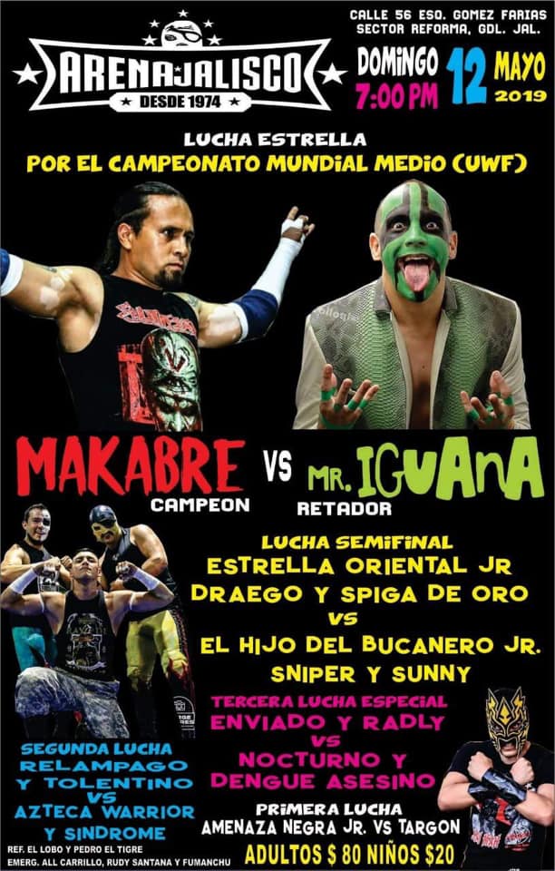 Carteleras de lucha libre del 9 al 14 de mayo de 2019
