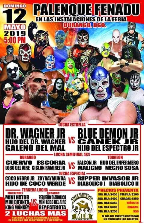 Carteleras de lucha libre del 9 al 14 de mayo de 2019