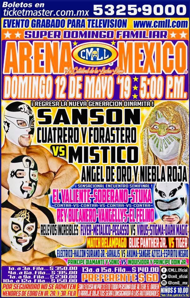 Carteleras de lucha libre del 9 al 14 de mayo de 2019