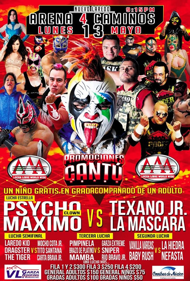 Carteleras de lucha libre del 9 al 14 de mayo de 2019