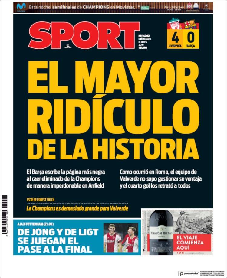 Las portadas deportivas al rededor del mundo