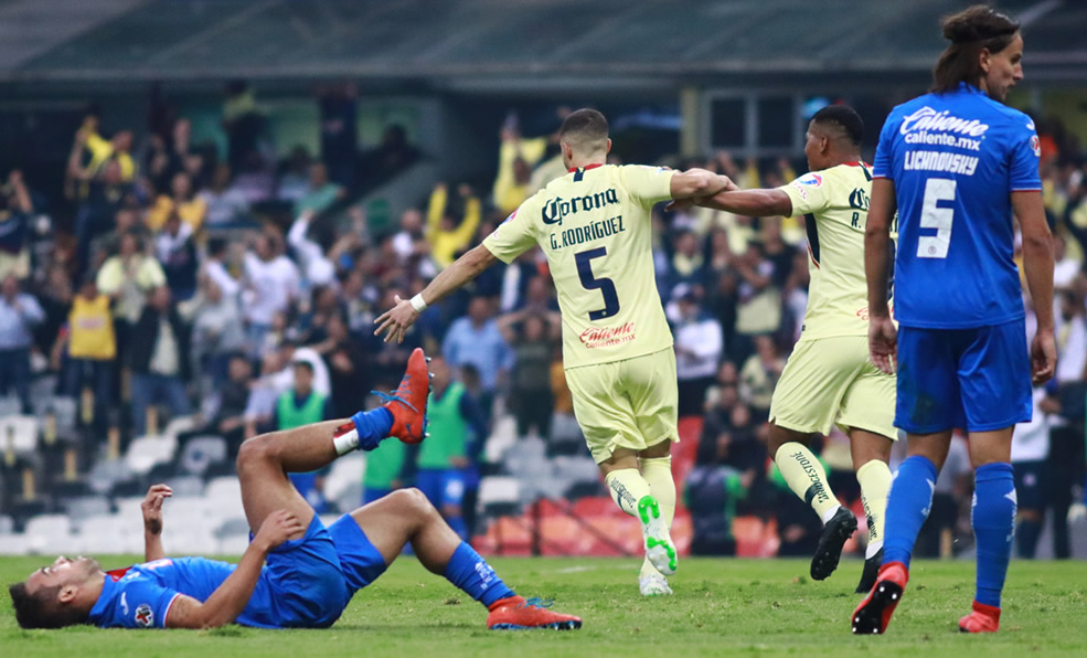 Así fue el tercer gol de las Águilas del América ante Cruz Azul. (Foto: Imago 7)
