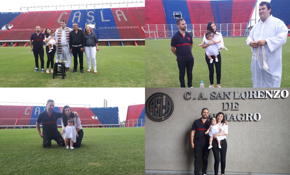 Hannah es bautizada en el estadio de San Lorenzo en Argentina. (Foto: especial)