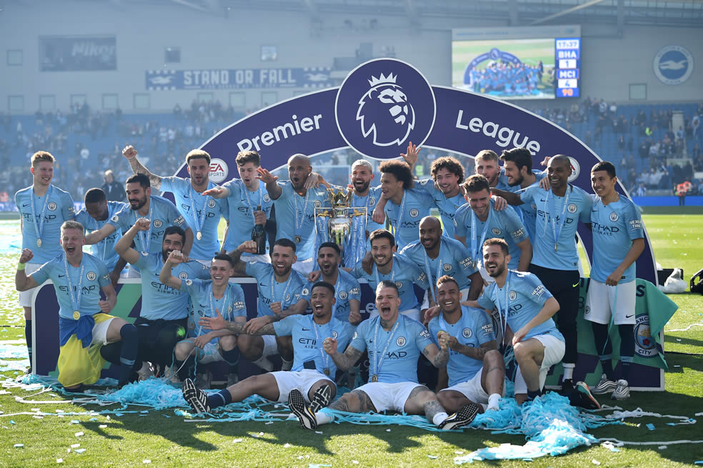 Manchester City consigue el bicampeonato en la Premier League. (Foto: AFP)