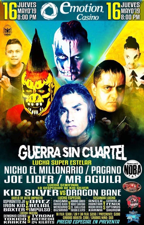 Carteleras de lucha libre del 16 al 21 de mayo 2019