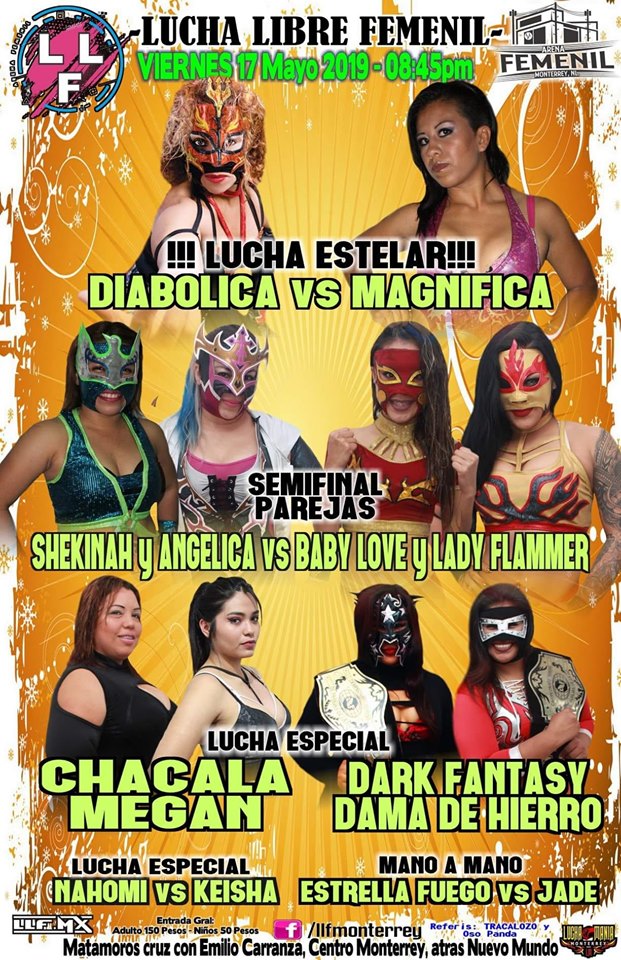 Carteleras de lucha libre del 16 al 21 de mayo 2019