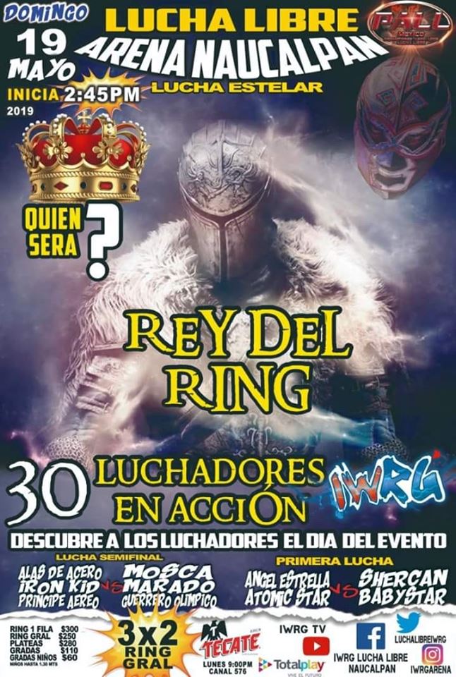 Carteleras de lucha libre del 16 al 21 de mayo 2019