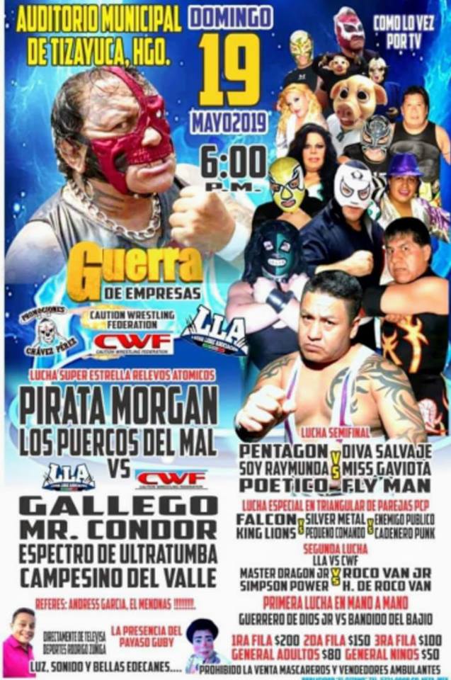 Carteleras de lucha libre del 16 al 21 de mayo 2019