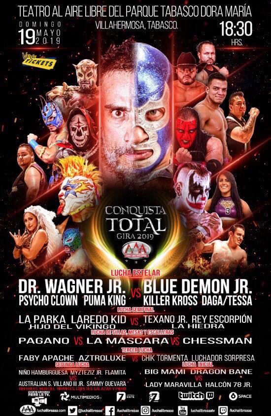 Carteleras de lucha libre del 16 al 21 de mayo 2019
