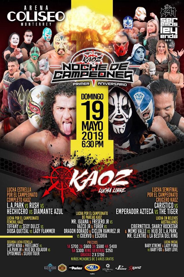 Carteleras de lucha libre del 16 al 21 de mayo 2019