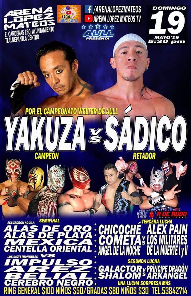 Carteleras de lucha libre del 16 al 21 de mayo 2019