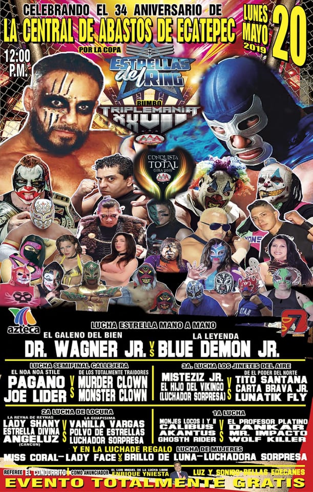 Carteleras de lucha libre del 16 al 21 de mayo 2019