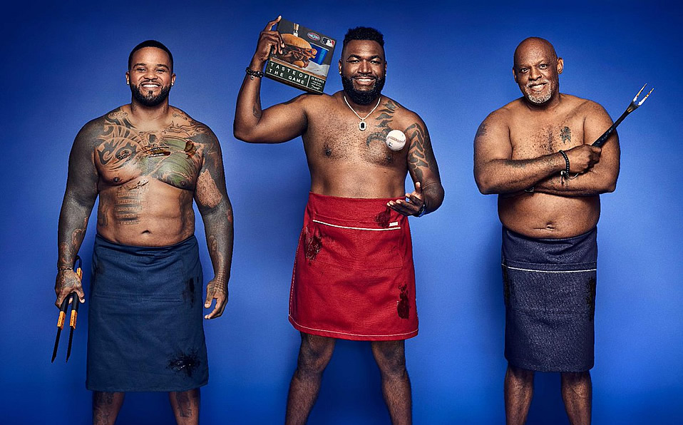 Prince Fielder, David Ortiz y Cecil Fielder en la campaña de Kingsford, fabricante de carbón