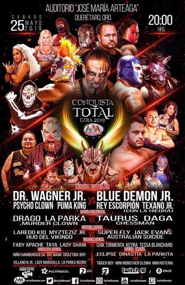 Carteleras de Lucha Libre del 23 al 29 de mayo