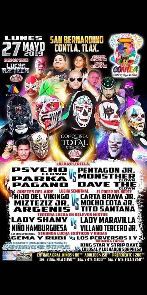 Carteleras de Lucha Libre del 23 al 29 de mayo