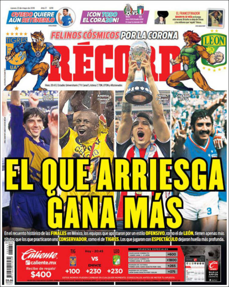 No te pierdas la información deportiva de la prensa escrita alrededor del mundo.