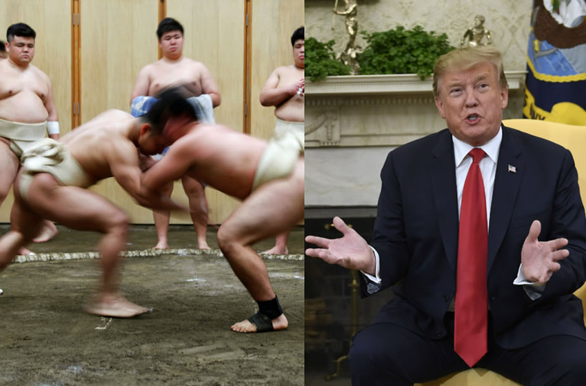 Donald Trump y su asistencia al sumo causa polémica. Foto: Reuters | AP