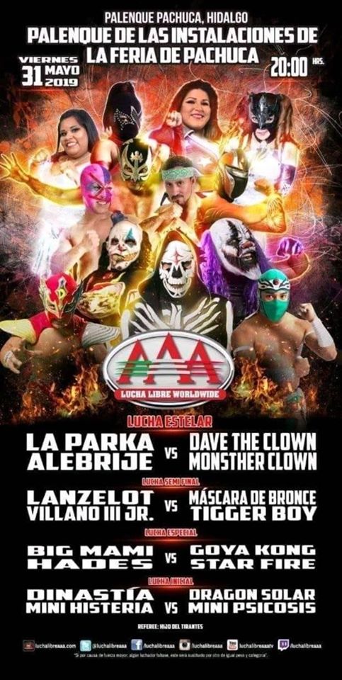 Carteleras de lucha libre del 31 de mayo al 5 de junio