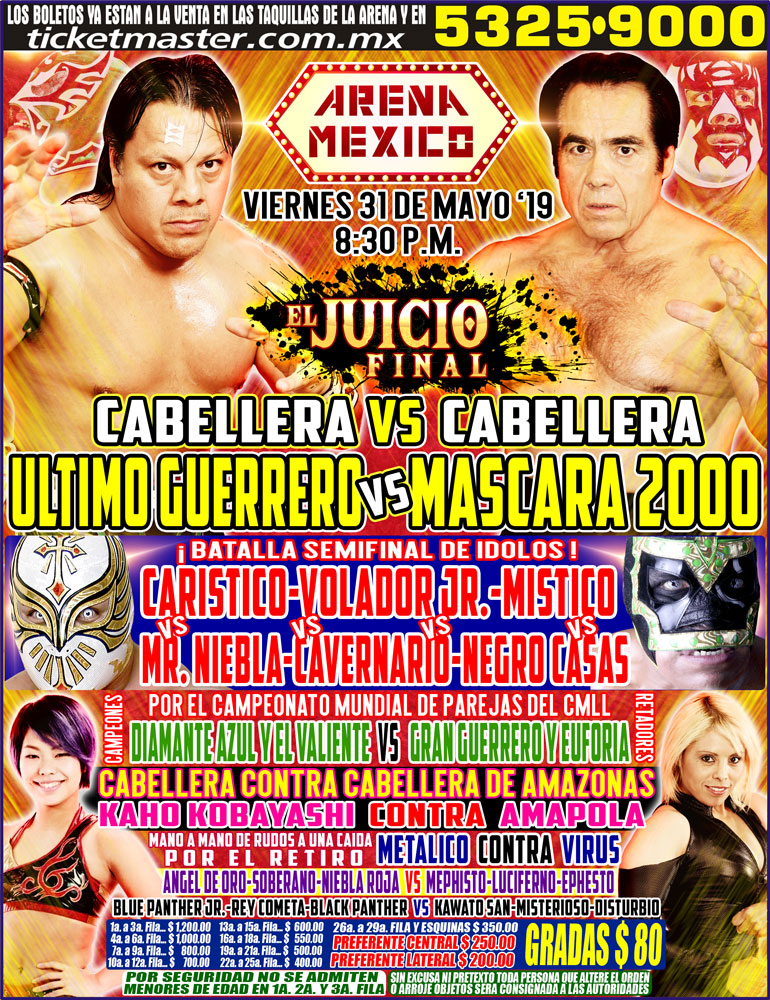 Carteleras de lucha libre del 31 de mayo al 5 de junio