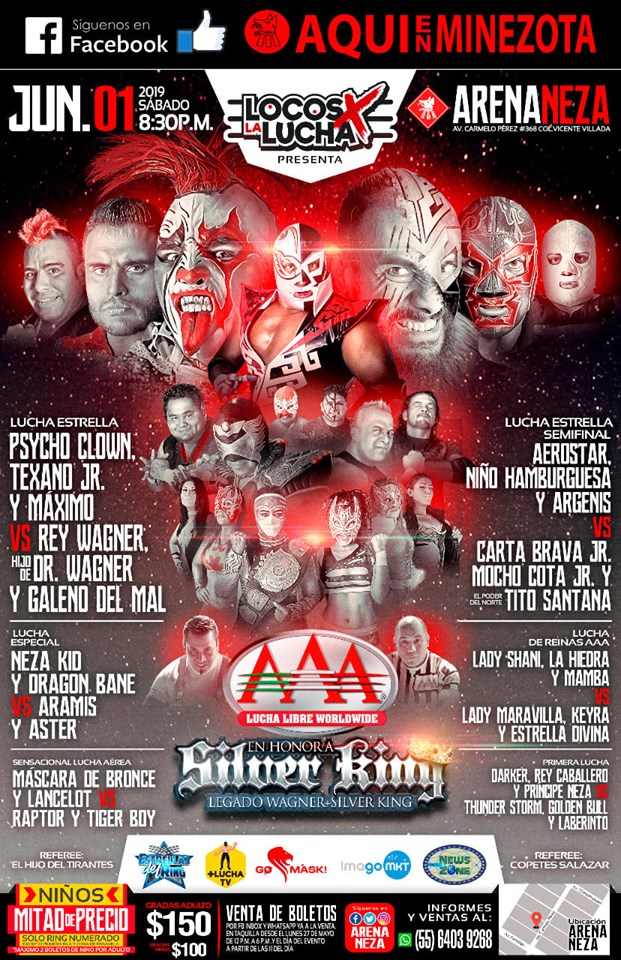 Carteleras de lucha libre del 31 de mayo al 5 de junio