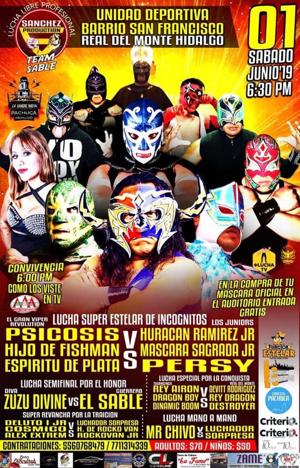 Carteleras de lucha libre del 31 de mayo al 5 de junio