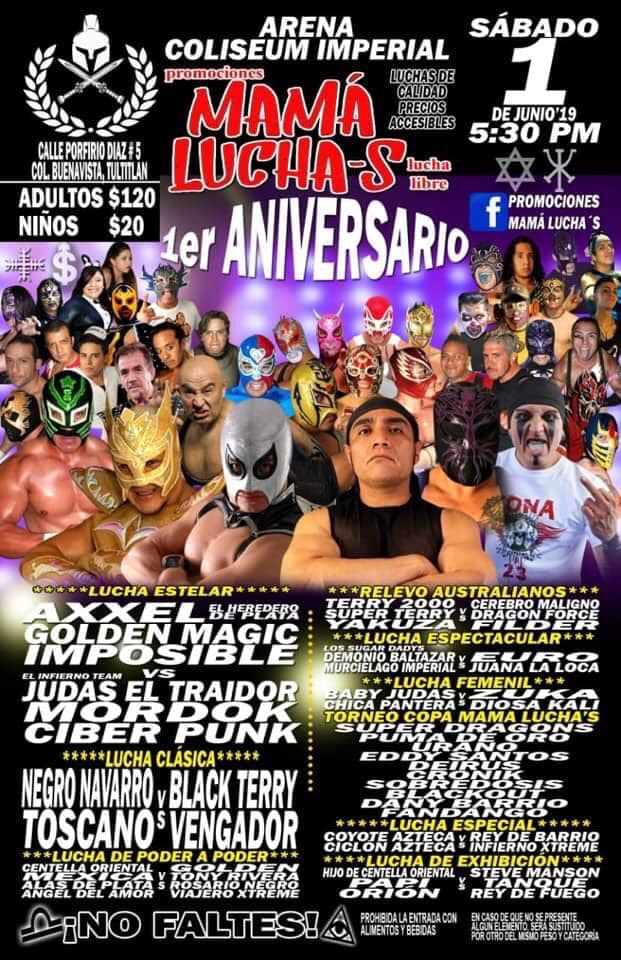 Carteleras de lucha libre del 31 de mayo al 5 de junio