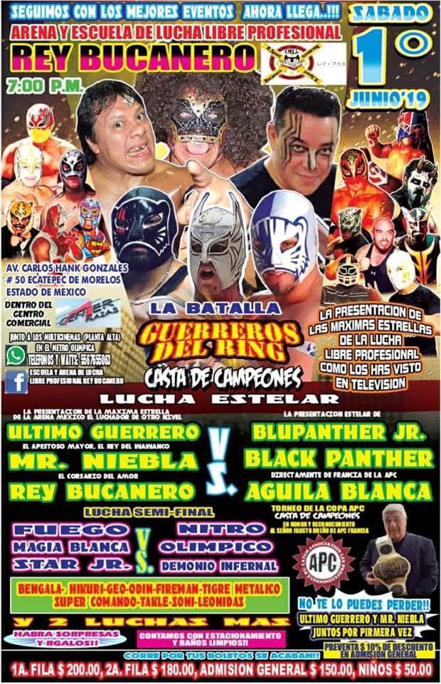 Carteleras de lucha libre del 31 de mayo al 5 de junio