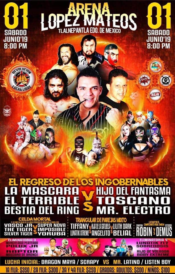 Carteleras de lucha libre del 31 de mayo al 5 de junio