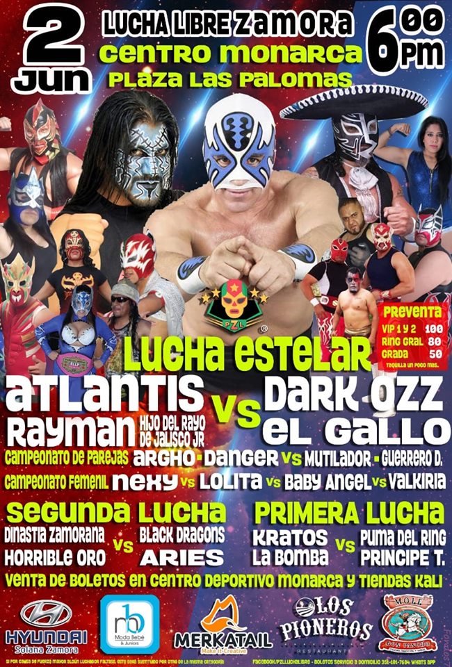Carteleras de lucha libre del 31 de mayo al 5 de junio