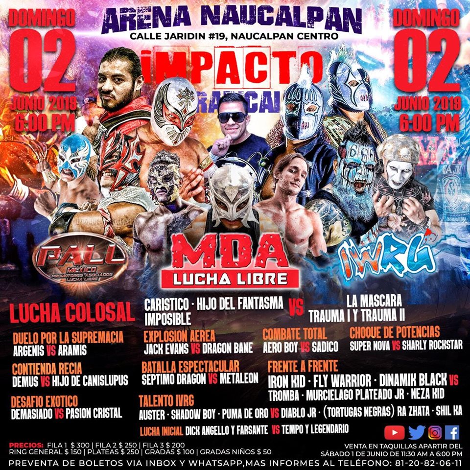Carteleras de lucha libre del 31 de mayo al 5 de junio