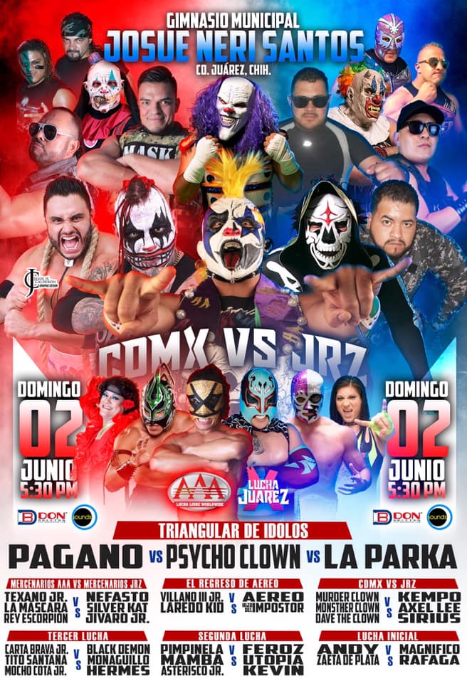 Carteleras de lucha libre del 31 de mayo al 5 de junio