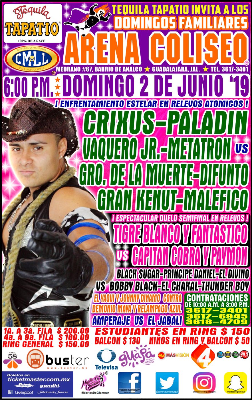 Carteleras de lucha libre del 31 de mayo al 5 de junio