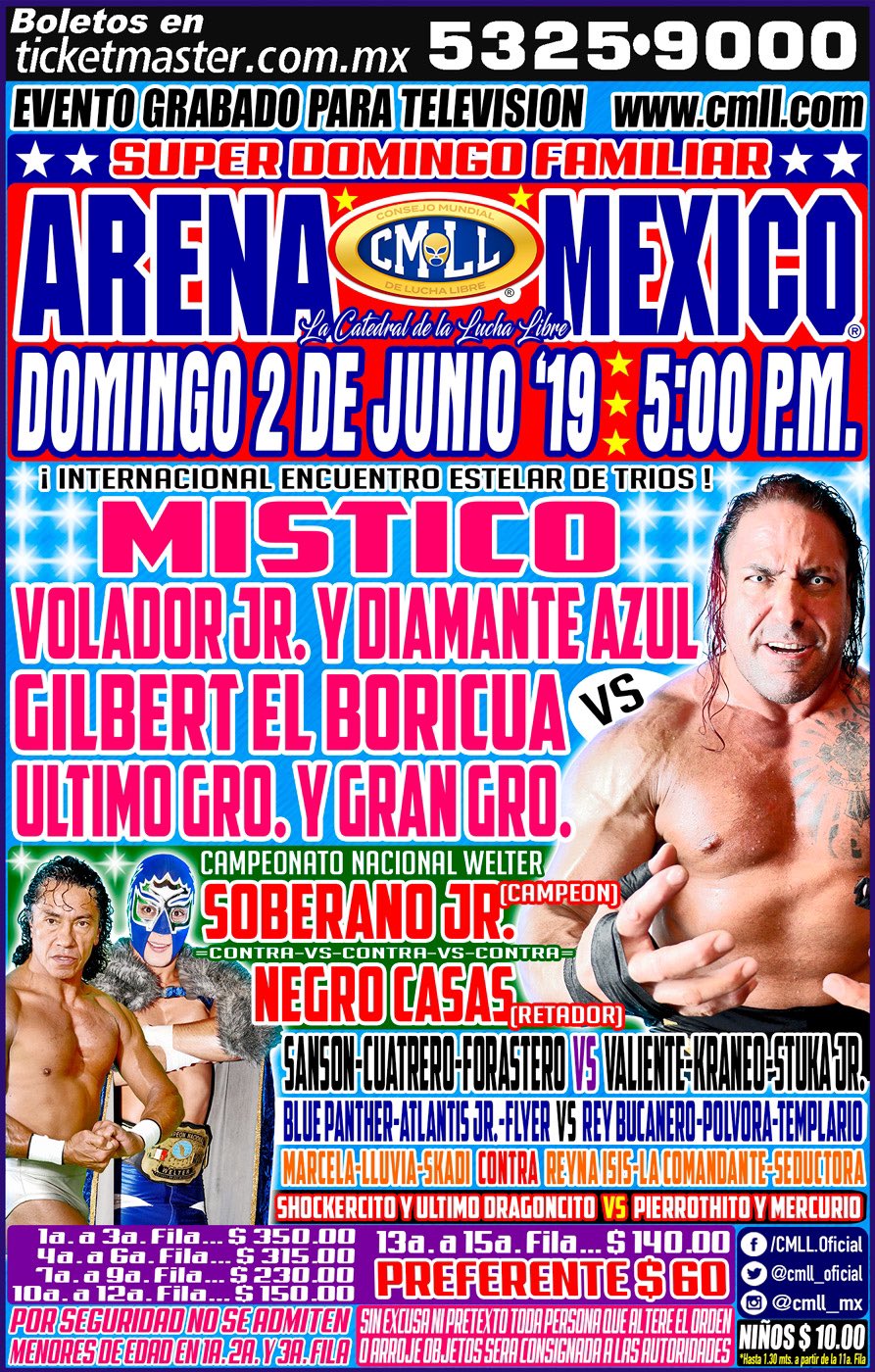 Carteleras de lucha libre del 31 de mayo al 5 de junio