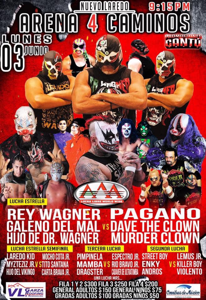 Carteleras de lucha libre del 31 de mayo al 5 de junio