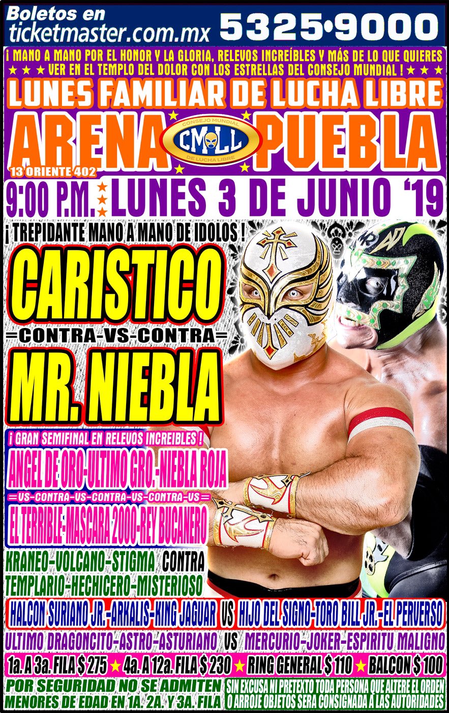 Carteleras de lucha libre del 31 de mayo al 5 de junio