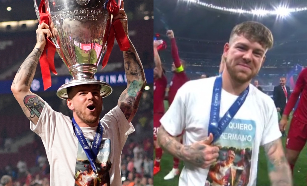 Alberto Moreno recuerda a Antonio Reyes con una camiseta.
