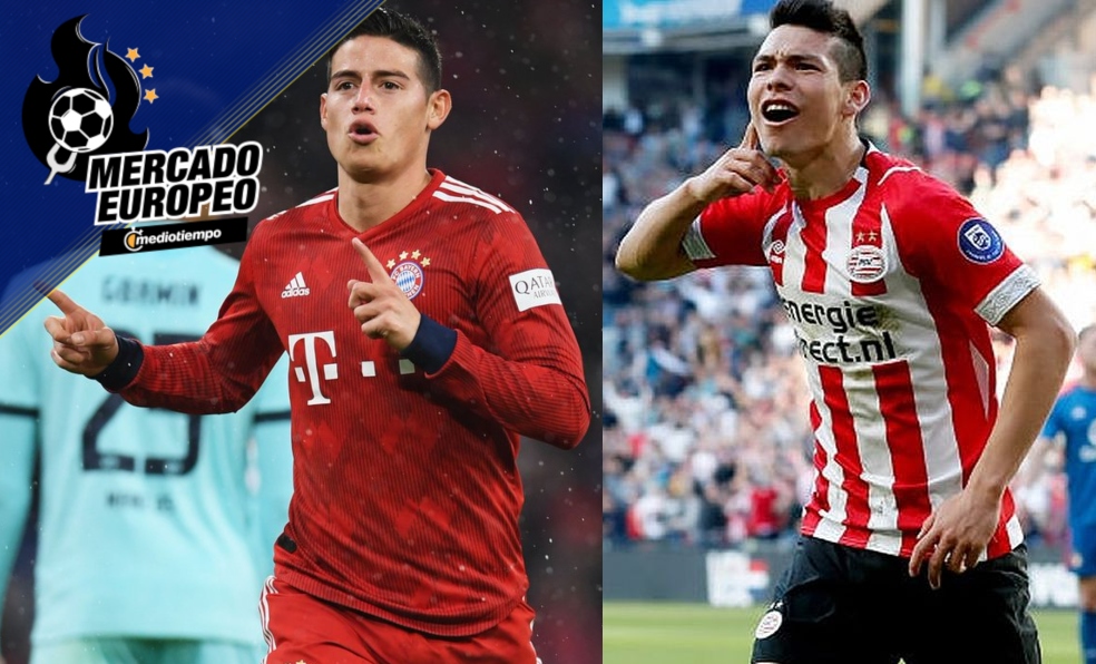 Chucky Lozano y James Rodríguez reforzarían al Napoli