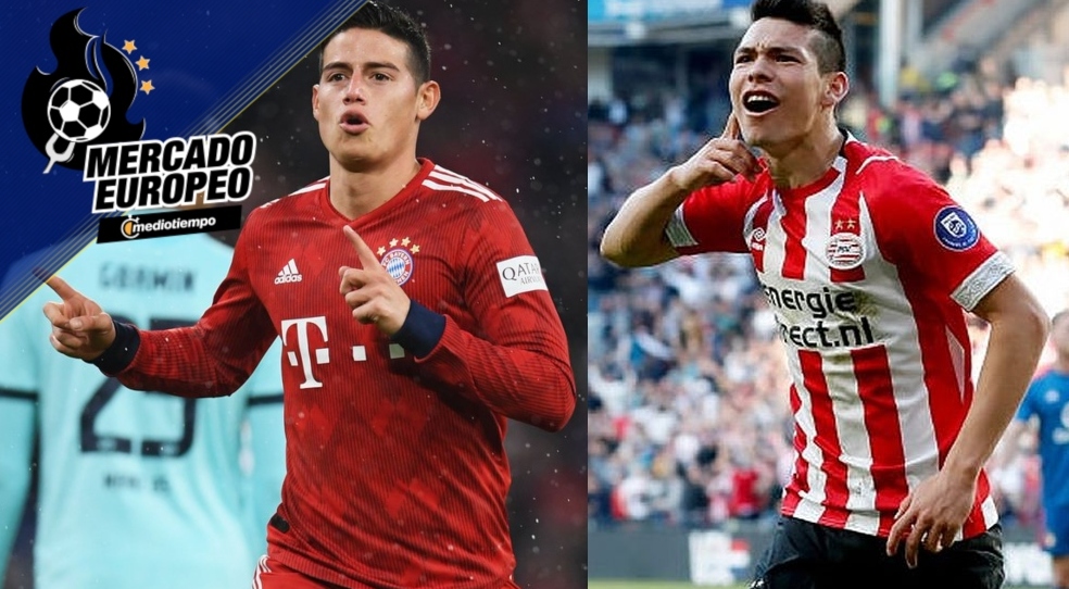 Chucky Lozano y James Rodríguez reforzarían al Napoli