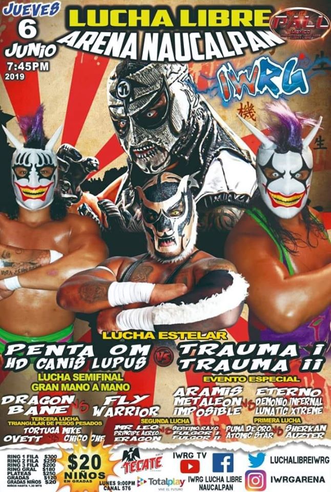 Los eventos de lucha libre que se realizarán del 6 al 12 de junio.