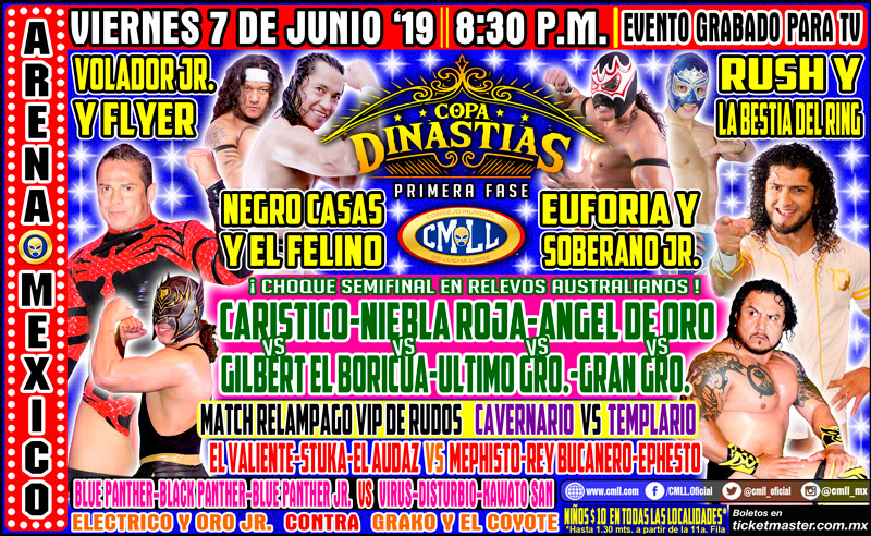 Los eventos de lucha libre que se realizarán del 6 al 12 de junio.