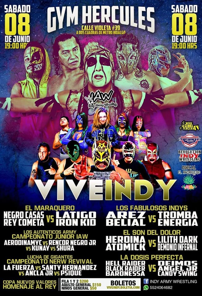 Los eventos de lucha libre que se realizarán del 6 al 12 de junio.