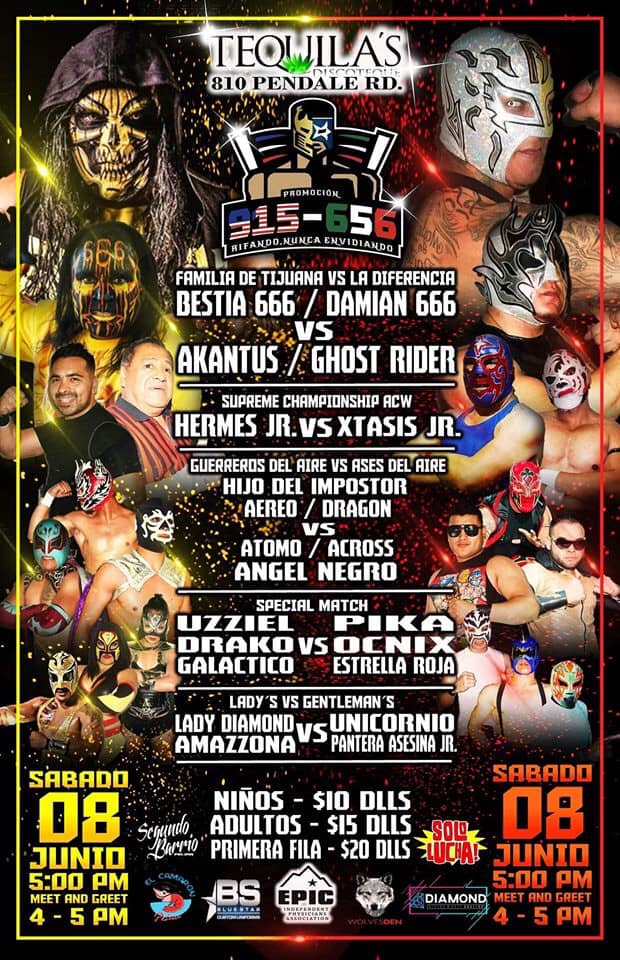 Los eventos de lucha libre que se realizarán del 6 al 12 de junio.