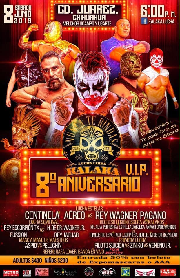 Los eventos de lucha libre que se realizarán del 6 al 12 de junio.