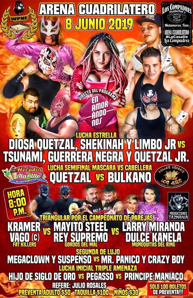 Los eventos de lucha libre que se realizarán del 6 al 12 de junio.