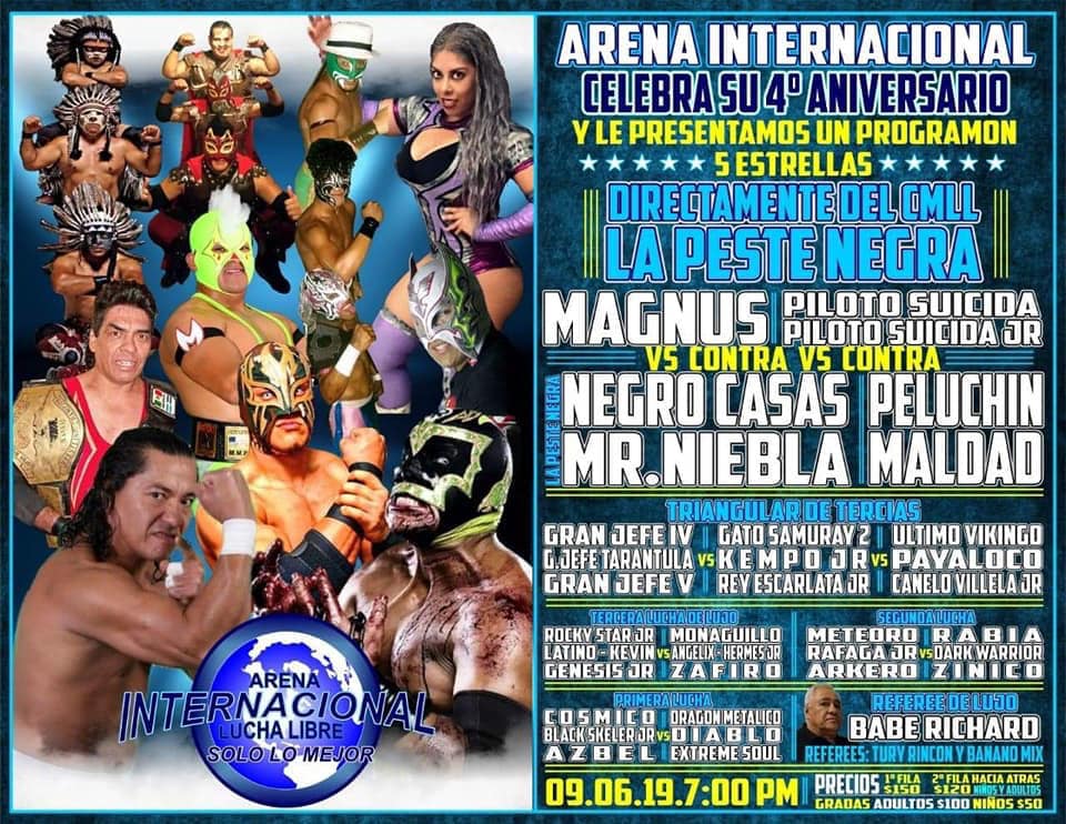 Los eventos de lucha libre que se realizarán del 6 al 12 de junio.
